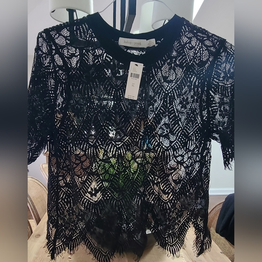 Bishop + Young Black Lace Top